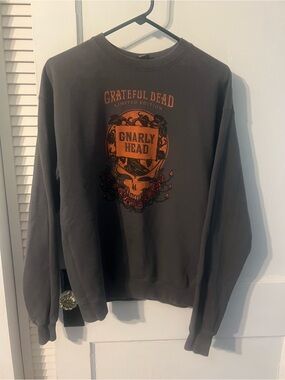 Grateful Dead Charcoal with Orange and Red 'Gnarly Head' Graphic.
